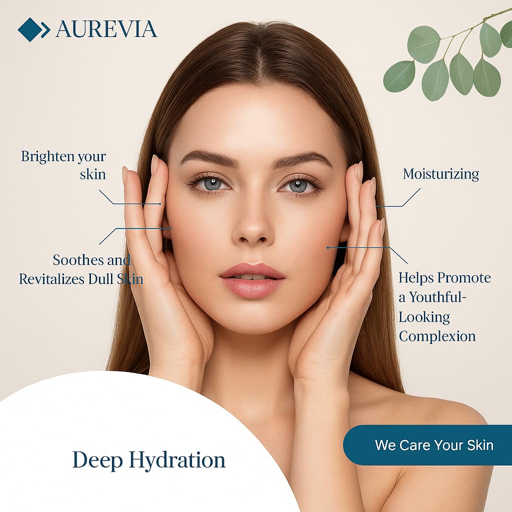AUREVIA Bio-Collagen Hydrogel Deep Face Mask Sheet for Women - Overnight Hydrating & Moisturizing Facial Mask
