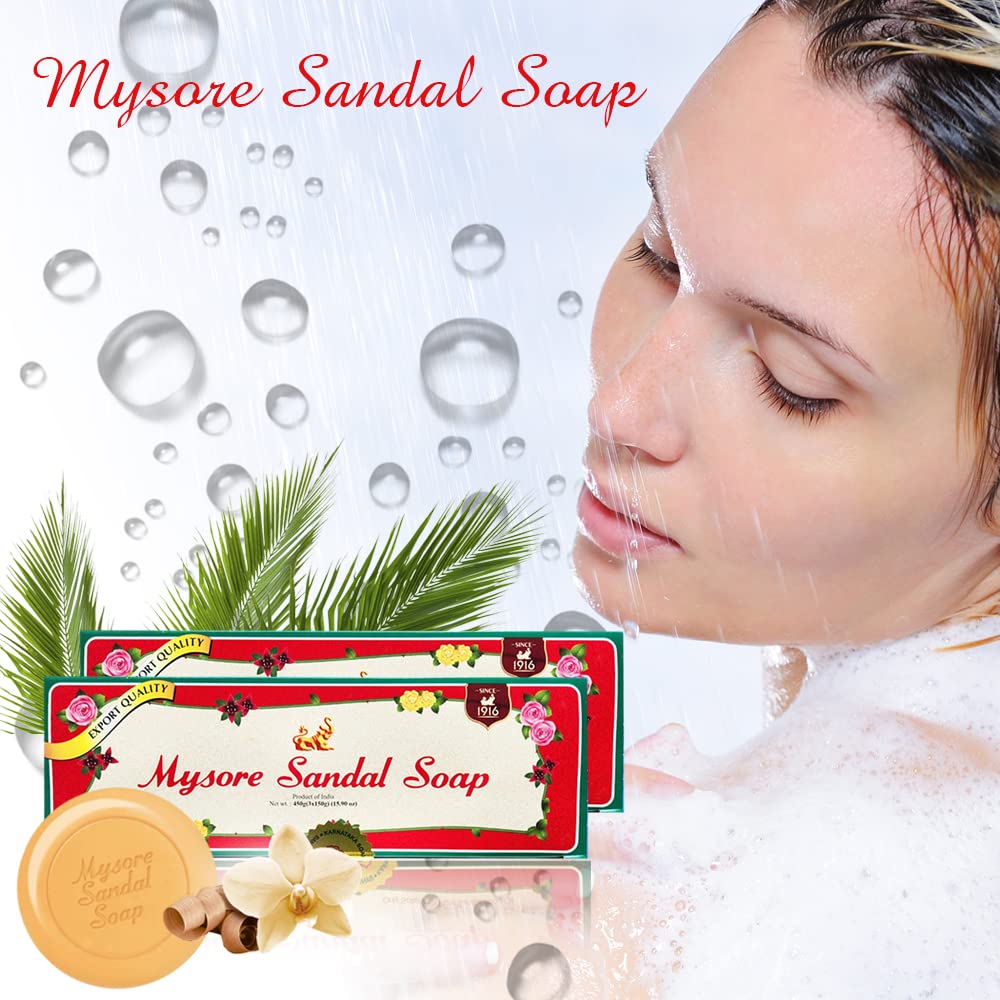 Mysore Sandalwood Soap 150gm - 6 ps (Pack of 2)