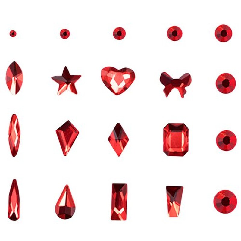 3100Pcs Crystal Red Nail Rhinestones,HOINCO Rhinestones for Nails,Nail Gems and Rhinestones Gems Multi Shapes Nail Charms for Nails Nail Crystal Beads Jewel for DIY Nail Art with Tweezers and Pen