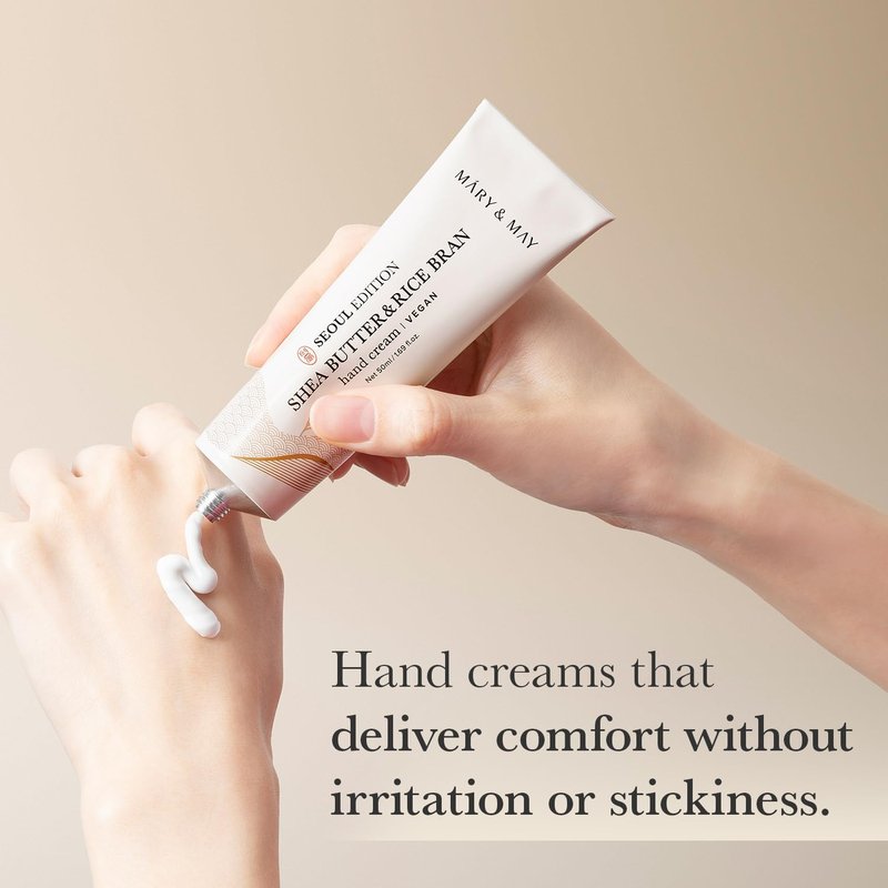 Shea Butter & Rice Bran Hand Cream | Nourishing Vegan Moisturizer for Soft, Healthy Hands - 1.69oz - Korean Fragrance-Free