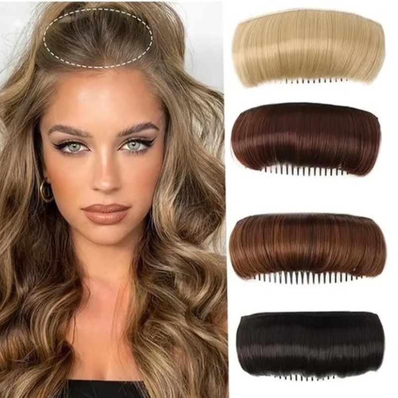Invisible Fluffy Hair Pad, 2025 New Bump It Up Hair Accessory Volume Clip, Natural Fluffy Hair Bumps for Volume Insert, Invisible Fluffy Hair Pad Blonde for Women Girls (4pcs)