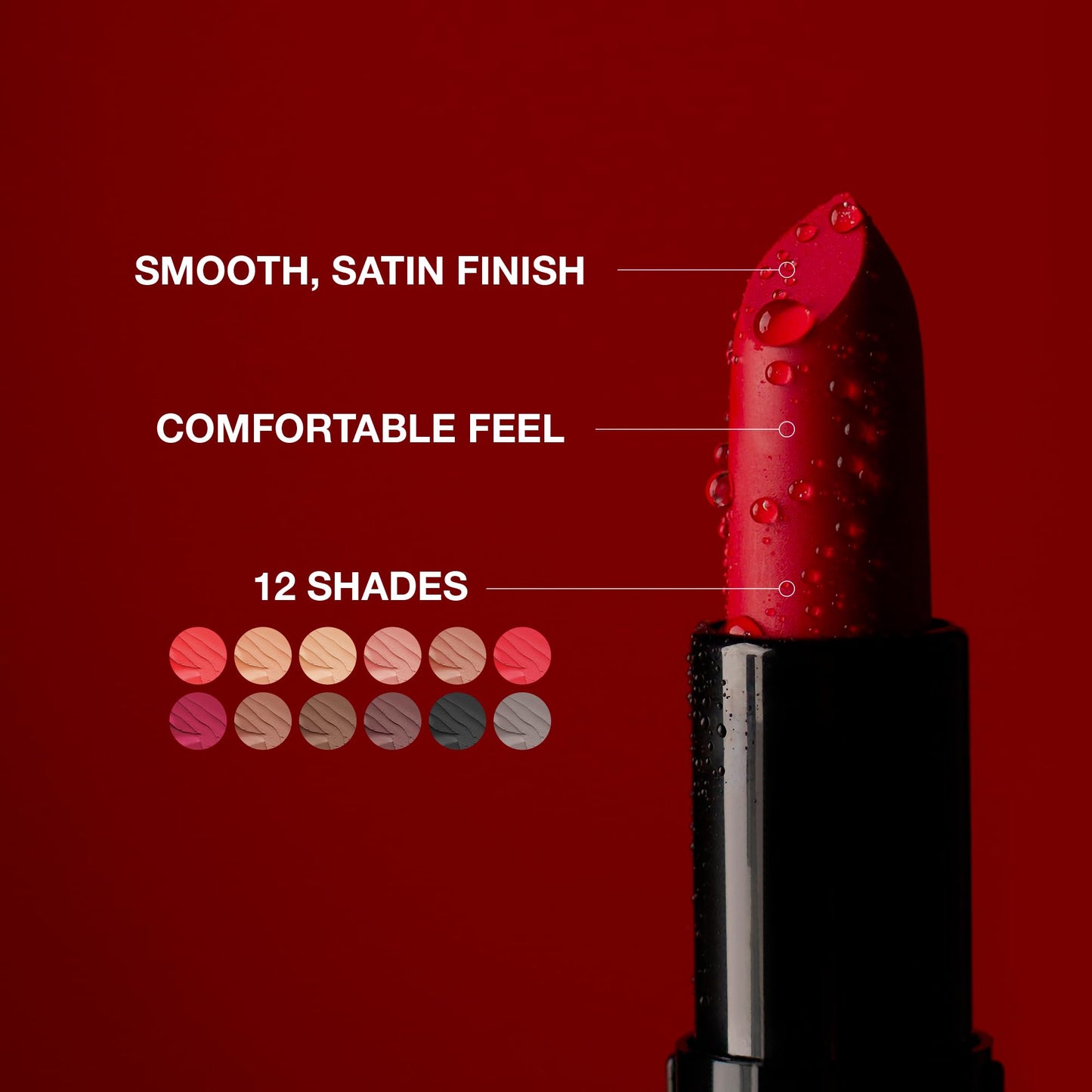 Kiss New York Professional Rich Pigmented Lipstick, Smooth Satin Finish, Long Lasting, Infused with Shea Butter and Vitamin E (Nude Velvet)