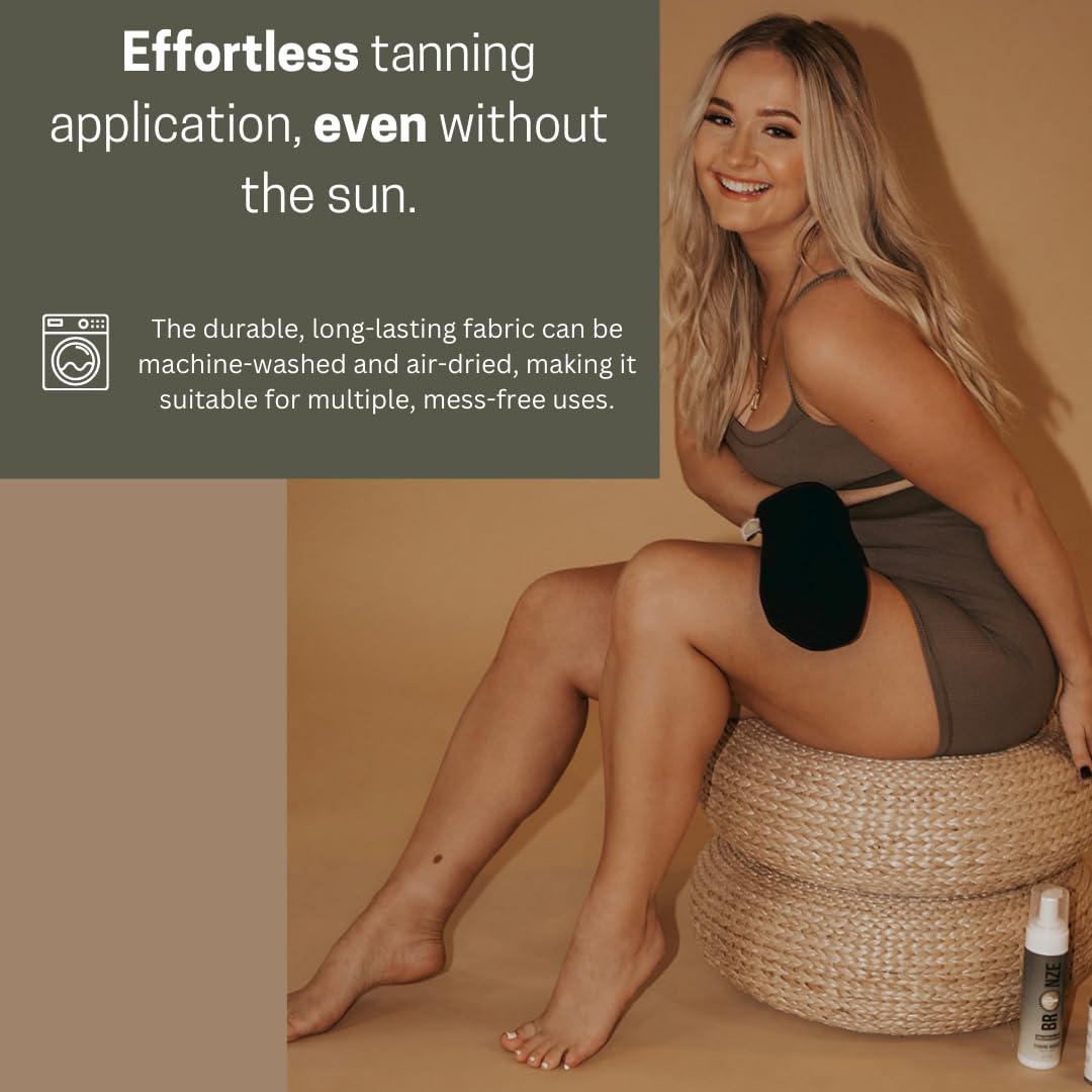 Bronze Cactus Tanning Application Mitt – Non-Absorbent Fabric | Reusable, Fast Dry | Applies Self-Tan, Lotion, Mousse Evenly | Prevents Staining, Ideal for Face & Body