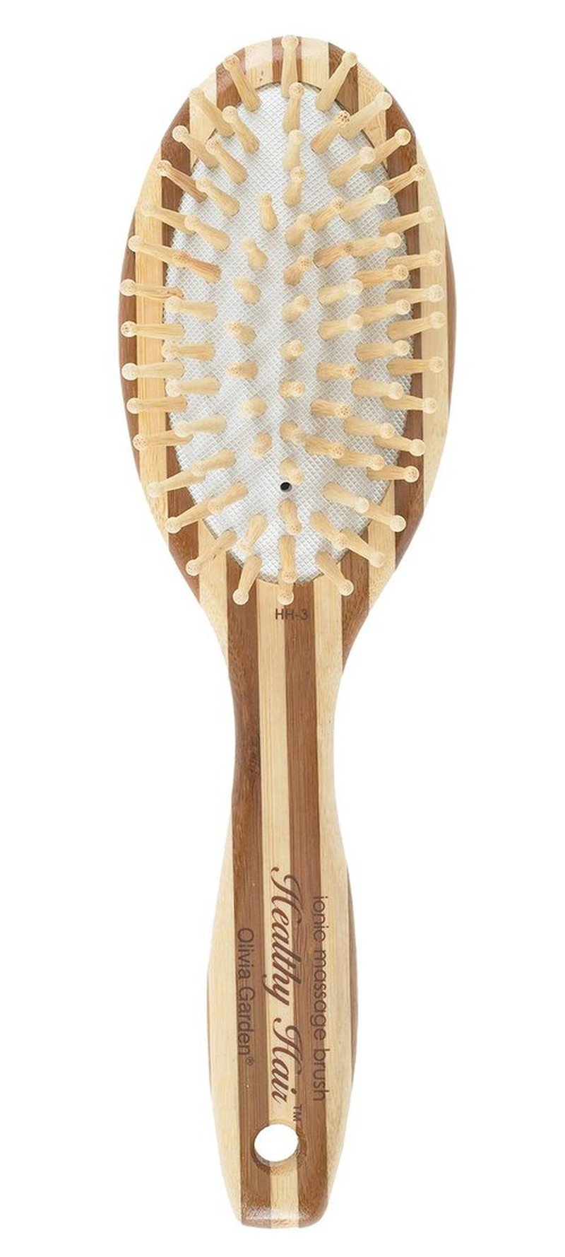 Olivia Garden Healthy Hair Eco-Friendly Bamboo Ionic Massage Hair Brush HH-3 (Oval Large)