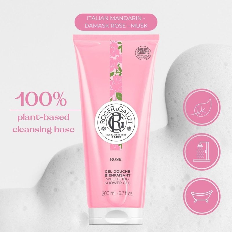 Roger & Gallet Wellbeing Shower Gel - Plant-Based Aloe Vera Body Wash for Soft Skin | 6.7 Oz