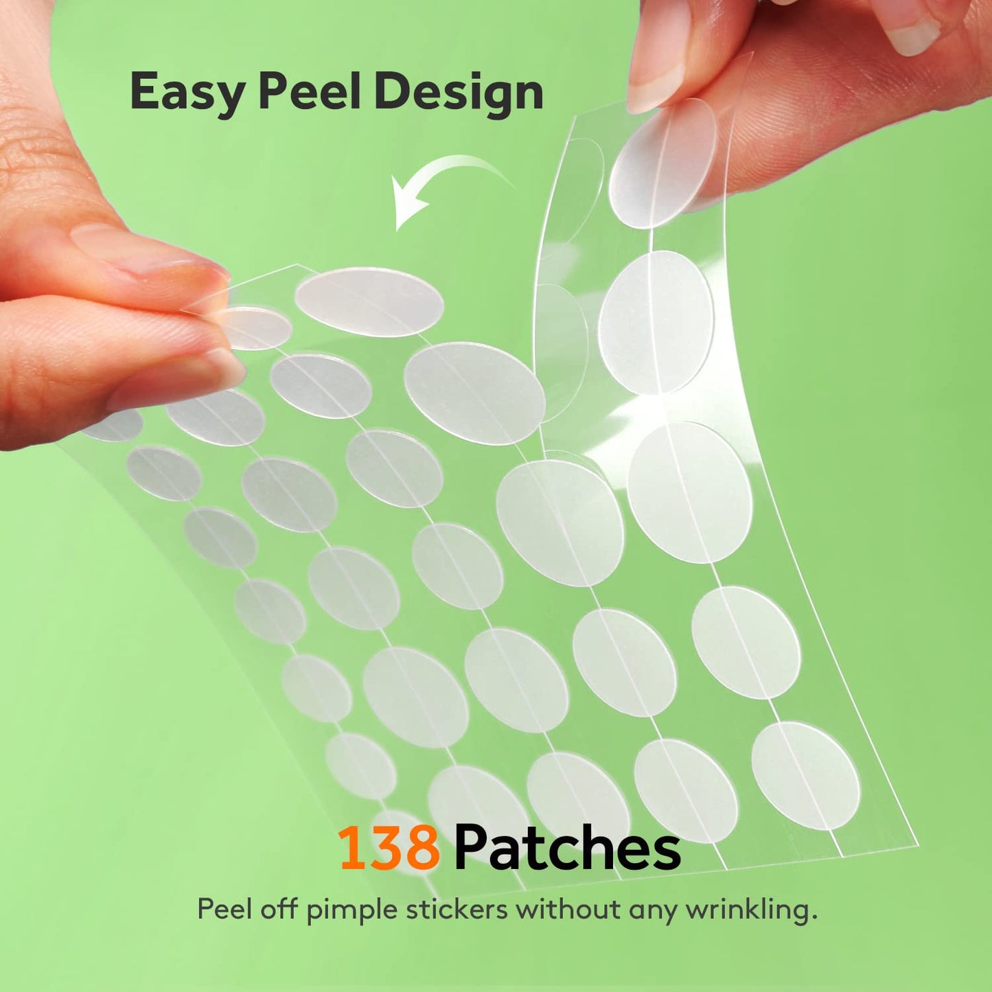 ZATKTK Pimple Patches (6 Sizes 138 Patches), Acne Patches for Large Zit Breakouts, Hydrocolloid Bandages for Face, Chin, Nose, Forehead, Body, Back, Neck & Chest, Oval Hydrocolloid Acne Patches