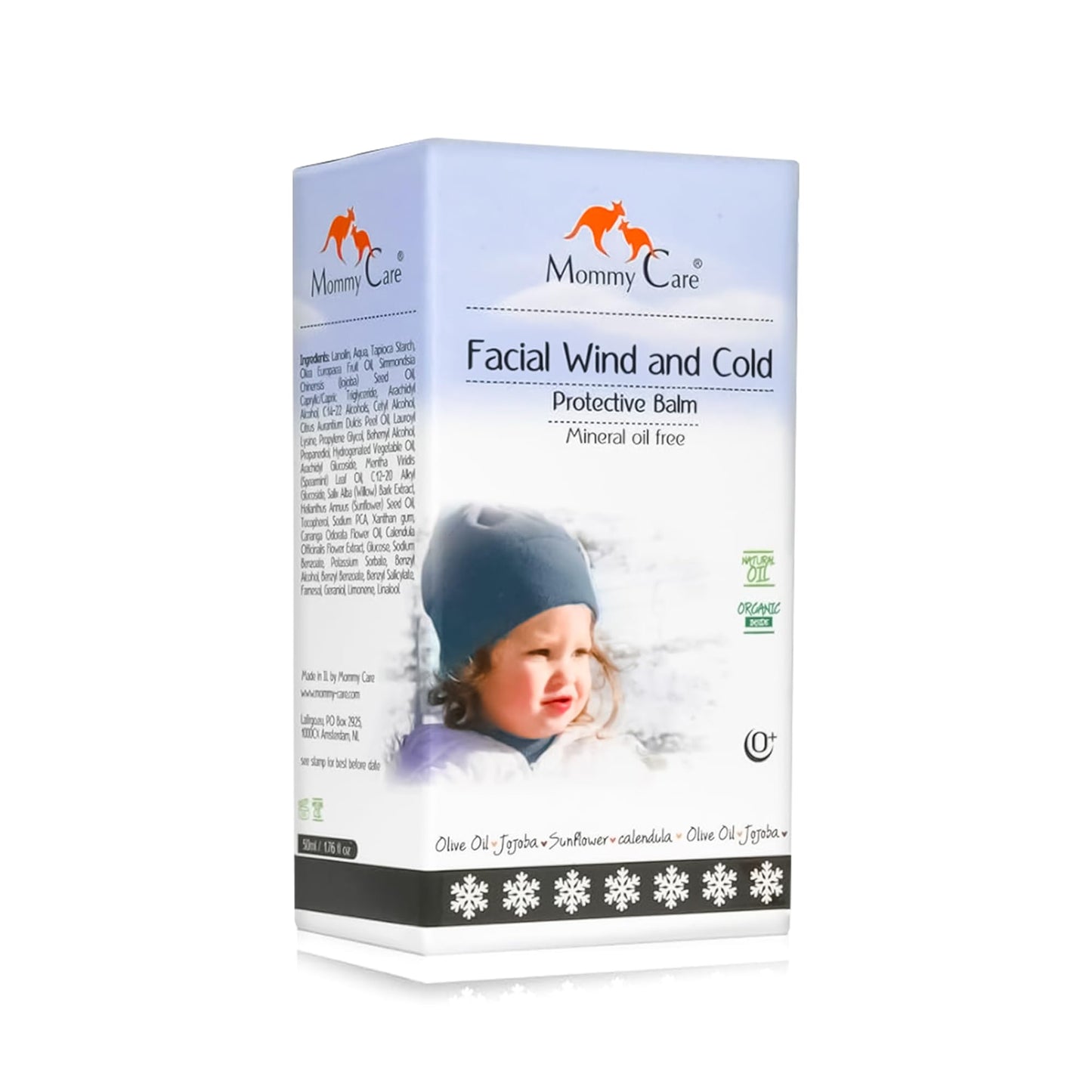 Mommy Care Facial Wind & Cold Protective Balm – Mineral Oil-Free Formula with Calendula, Olive Oil & Jojoba, Soothes & Hydrates Dry, Sensitive Skin for Babies, Kids & Adults, 50ml/1.76 fl oz