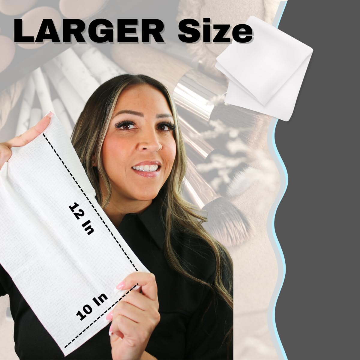 Large Disposable Face Towels, Facial Wipes, Super Soft and Thick Shaving Face Towels XL, Daily Makeup Remover Tissues, Dry Clean Cloths for Sensitive Skin, 10"×12"