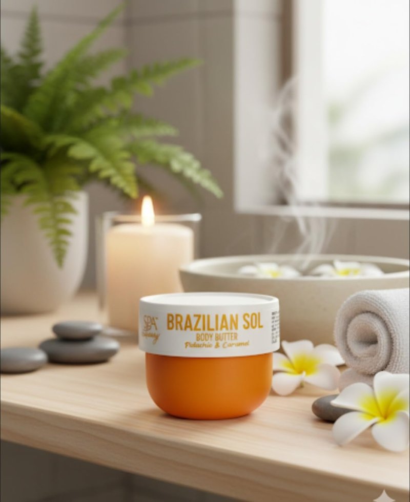 Brazilian Sol Body Butter - Pistachio Caramel Hydrating Cream | 6 oz Moisturizer