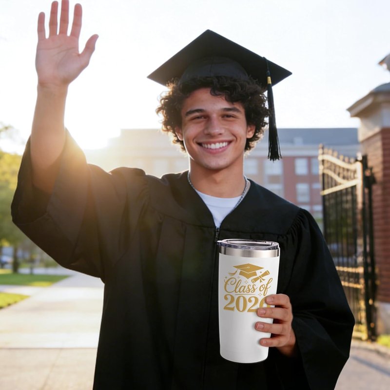 Graduation Gifts 2026 | 6-Pack 20oz Insulated Tumblers with Keychains & Cards for High School & College Graduates