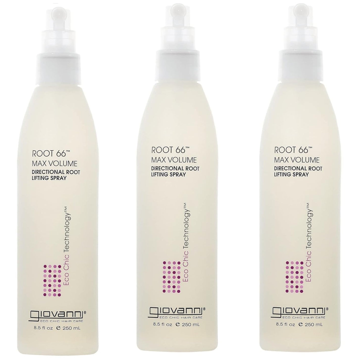 Giovanni Root 66 Max Volume Hair Lifting Spray - Root Lifter for Thin & Fine Hair, Paraben-Free, Color Safe - 8.5 oz (3 Pack)