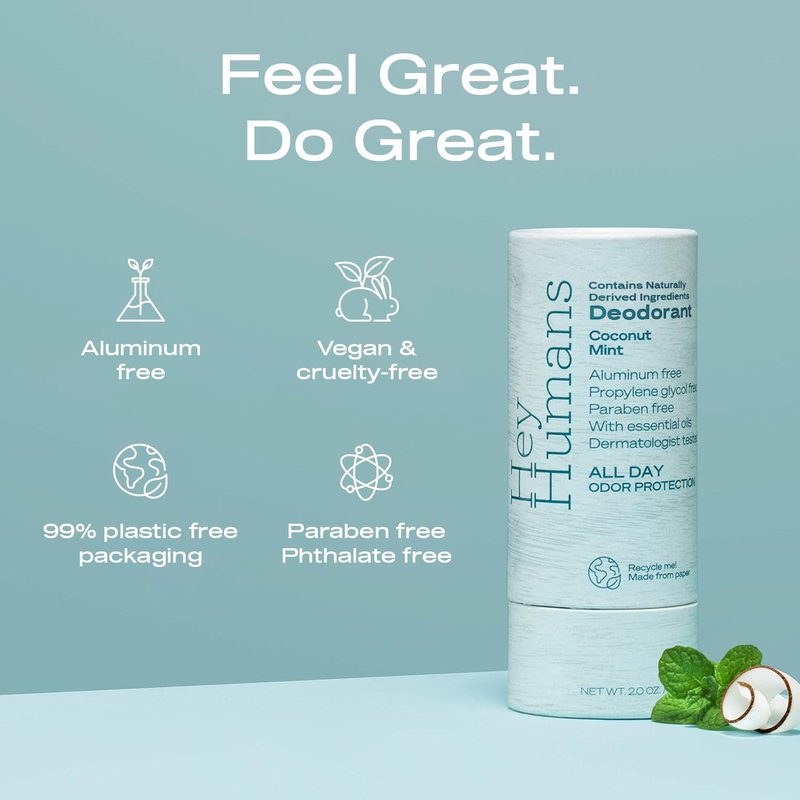 Aluminum-Free Deodorant for Women & Men | Naturally Derived Ingredients, Coconut Mint Scent, Eco-Friendly Packaging