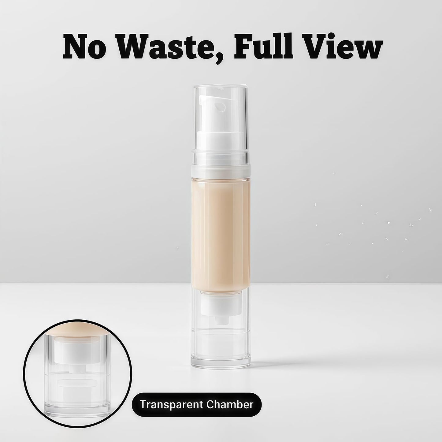 erioctry 5ML Airless Pump Bottle-Empty Refillable Clear Airless Vacuum Pump Cream Lotion Bottle Travel Bottles Toiletries Liquid Container for Cosmetic Make-up Pack of 6