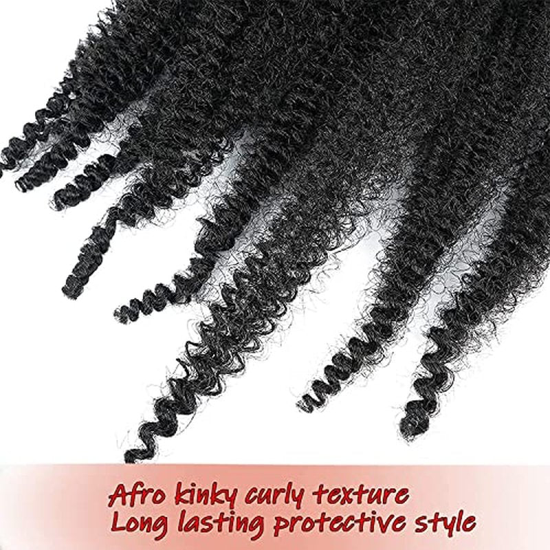 IXIMII 12 Inch Springy Afro Twist Hair 3 Packs Pre-Separated Kinky Marley Twist Braiding Hair Soft Synthetic Crochet Hair Extensions for Spring Twists and Bomb Twists Style,Natural Black