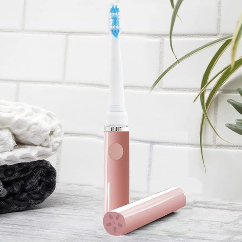 Pop Sonic Electric Toothbrush (Pastel Pink) - Travel Toothbrushes w/AAA Battery | Kids Electric Toothbrushes with 2 Speed & 15,000-30,000 Strokes/Minute, Dupont Nylon Bristles