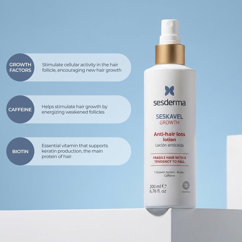 Sesderma SESKAVEL GROWTH Anti Hair Loss Lotion - Stronger Hair & Active Growth | 6.8 fl oz