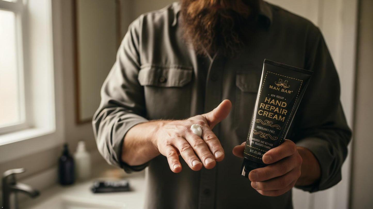 San Francisco Soap Company Man Bar Hand Repair Cream | Protect and Moisturize | Working Hands Remedy | All Natural |