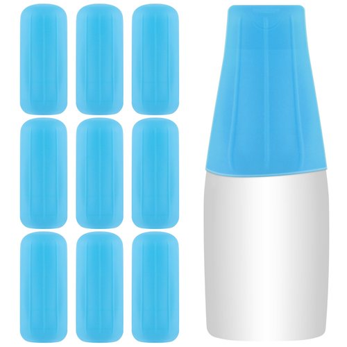 NACHLYNN 10 Pack Silicone Bottle Covers Blue Silicone Travel Size Container Sleeves Travel Bottle Covers Reusable Travel Sleeves for Toiletries for Men Women Travel Toiletry Bag Accessories