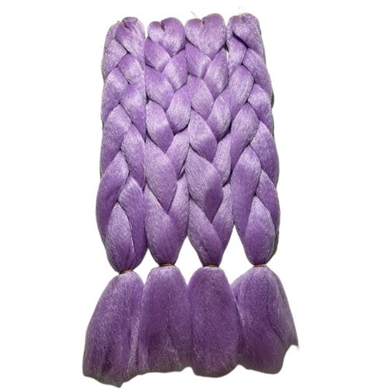 Glowing in Darkness Braiding Hair 400g Braiding Hair Jumbo Box Braids Hair Extensions Shining Jumbo Braids Hair Fluorescent Light in Darkness (Light Purple)