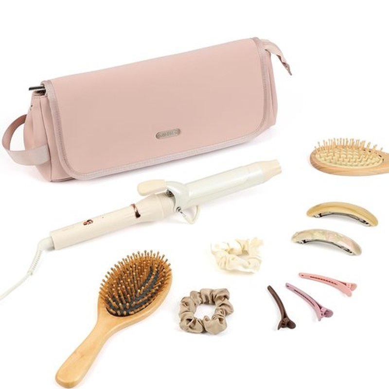 FINDCOZY Hair Tools Travel Bag, Hair Accessory Organizer with Heat Resistant Mat for Curling Iron, Hair Straighteners and Styling Tools, Travel Essentials for women, Pink