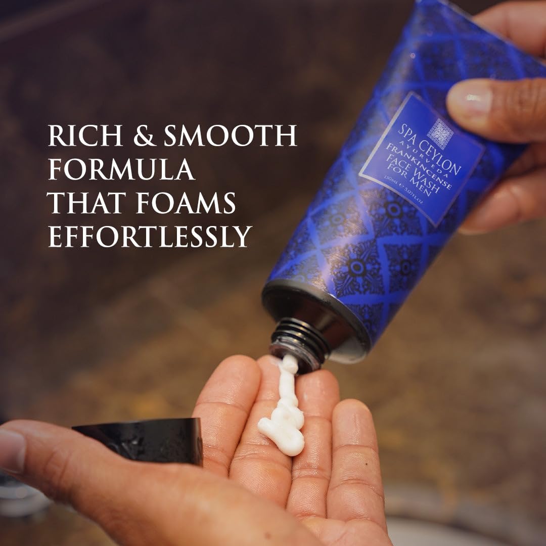 SPA CEYLON Frankincense Face Wash For Men | Foam Face wash | Facial Cleanser | Exfoliating Face Wash and Cleanser