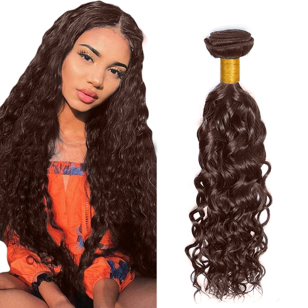 26 Inch Light Brown Bundles Brown Water Wave Human Hair Bundles 8A Grade Brazilian Unprocessed Virgin Hair 1 Bundle Brown Wet and Wavy Bundles Human Hair Weave for Black Women