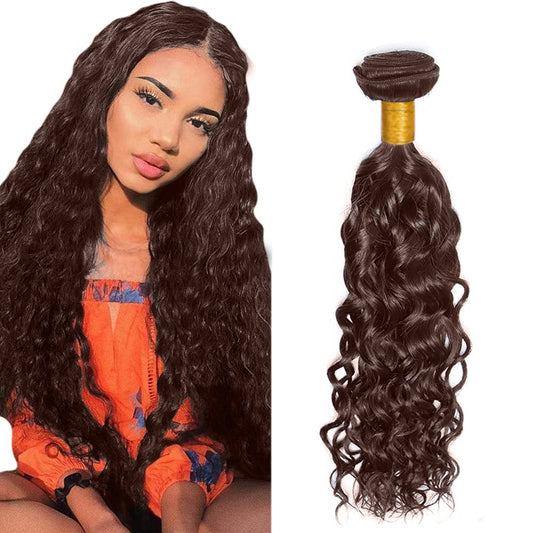 26 Inch Light Brown Bundles Brown Water Wave Human Hair Bundles 8A Grade Brazilian Unprocessed Virgin Hair 1 Bundle Brown Wet and Wavy Bundles Human Hair Weave for Black Women