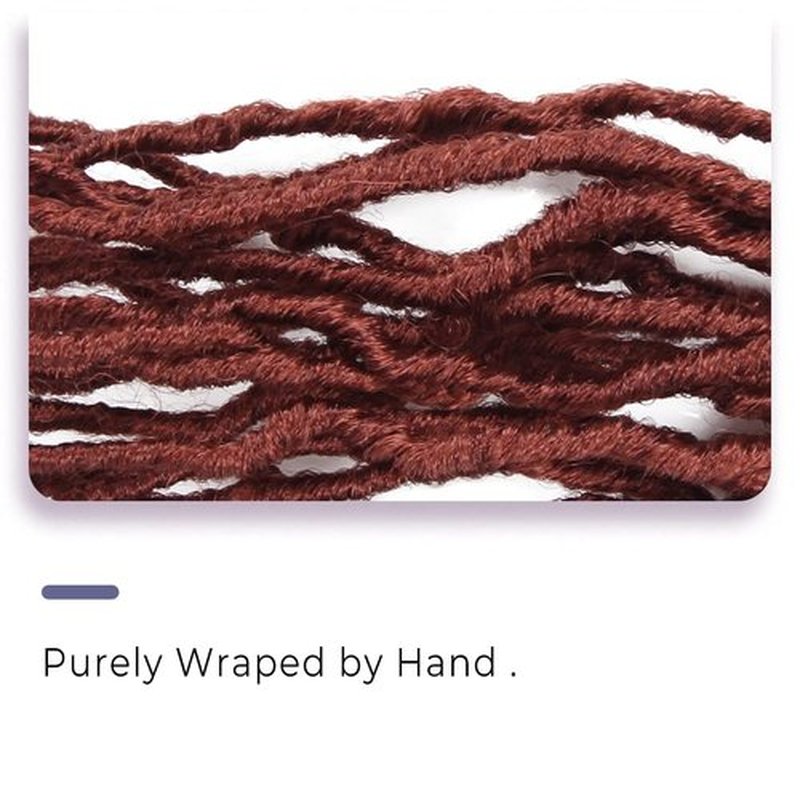 Niseyo Faux Locs Crochet Hair 16 Inch Soft locs, 6 Packs Short Crochet Locs Pre Looped Crotchet Straight Synthetic Hair Extensions (350#, Ginger Red)