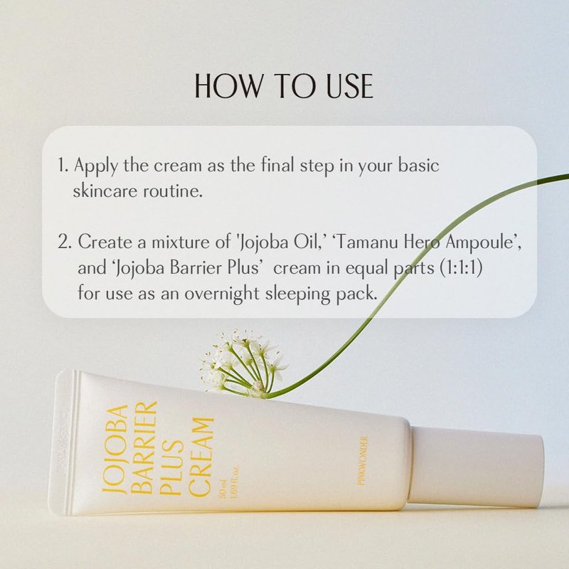 Jojoba Barrier Plus Cream - 24HR Moisturizer with Jojoba Oil & Hyaluronic Acid | 1.69oz (50ml) for Dry Sensitive Skin