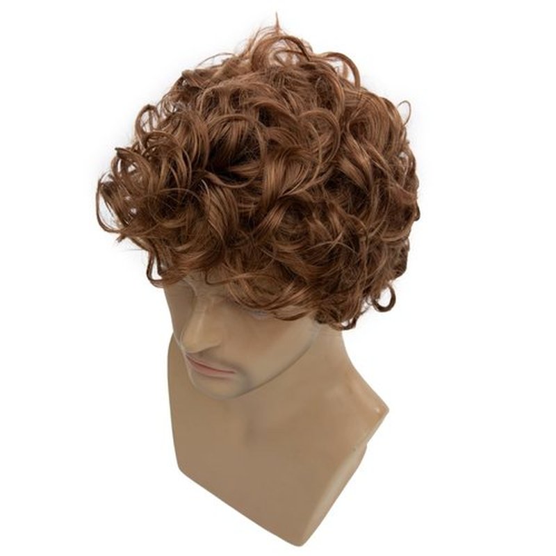 Wiwige Mens Wig Short Curly Blonde Wig Heat Resistant Synthetic Cosplay Replacement Wigs for Men