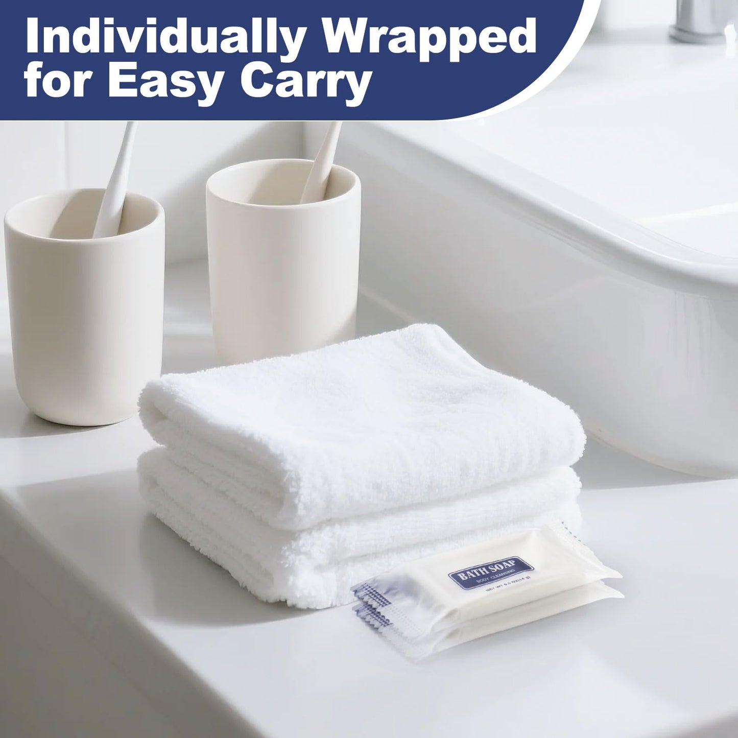 HQSLsund Travel Size Bars Soap in Bulk, Individually Wrapped