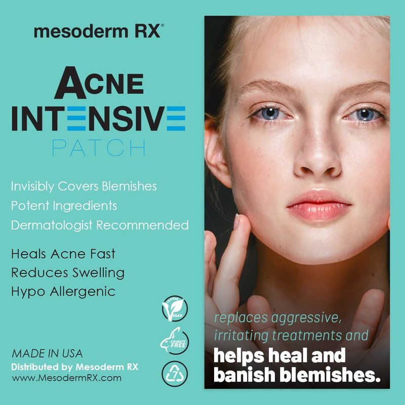 Hydrocolloid Acne Patch - Mesoderm RX Pimple Treatment Stickers for Face & Skin | 72 Count