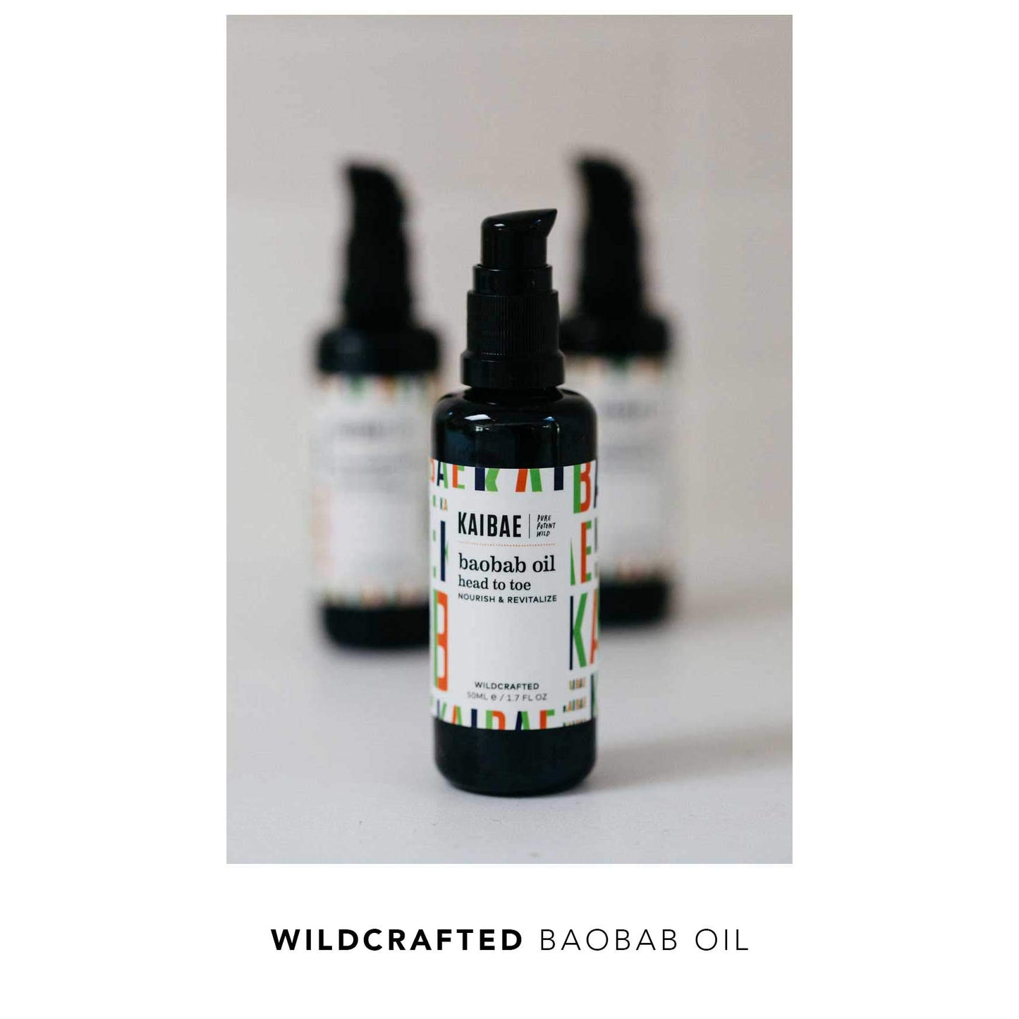 KAIBAE Organic Baobab Oil | Hair & Skin Moisturizer | Microbiome Friendly | Cold-Pressed & Wildcrafted | Vegan, Clean Label (50ml)