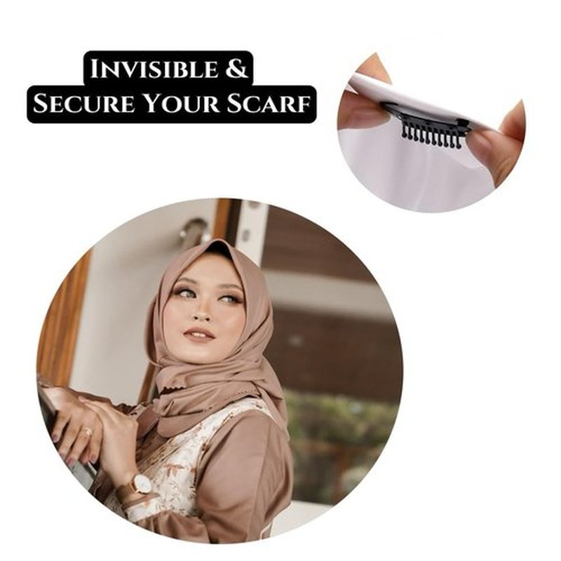 24pcs Chunni Clips with Safety Pins, Snap-comb Hair Clips for Dupatta Turban Scarf Wedding Veil Wig Piece, Clip for Securing the Headscarf