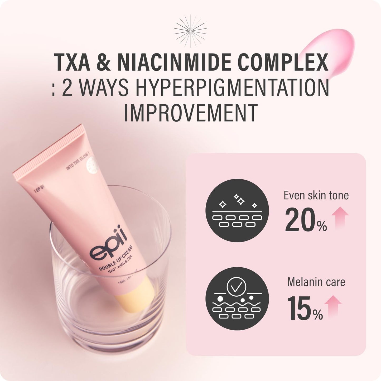 epii Double Up Cream - Firming Face Moisturizer for Aging Skin with NAD+ NMN TXA Niacinamide & 15% Squalane - Korean Skincare Face Cream for Dark Spots Uneven Tone Dull & Sensitive Skin 50mL