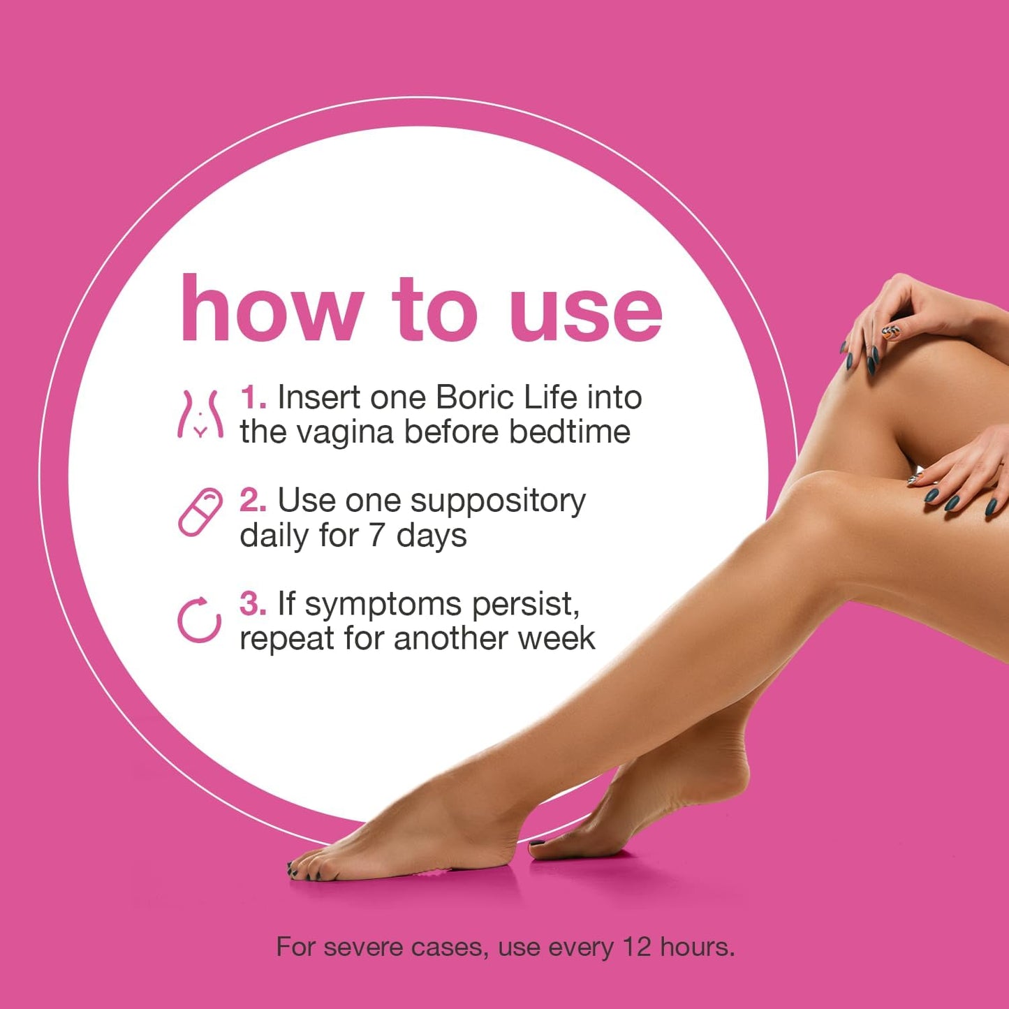 Boric Acid Suppositories - Natural Intimate Health Support | 100% Pure, 60 Count