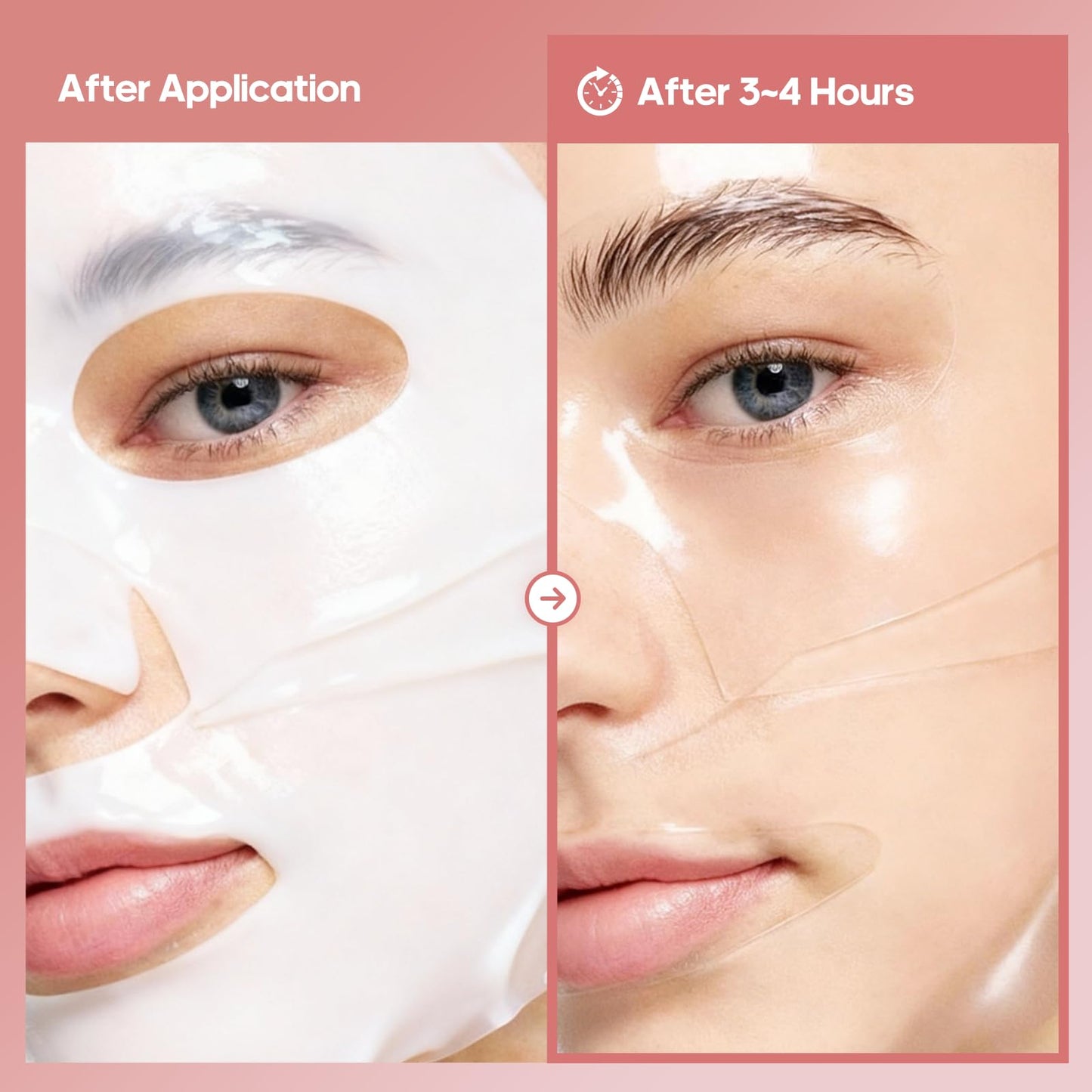 Angel Side Collagen Face Mask Skincare, Hydrating & Firming Hydrogel Face Masks, Elasticity Boosting Collagen Mask for All Skin Types, Skin Care Essentials 34g x 8 Sheets
