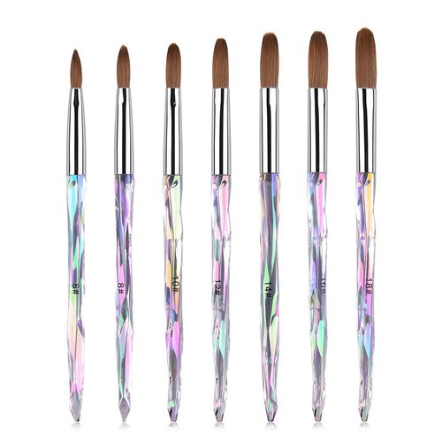 Rolabling Nail Art Brush Acrylic Brush Nail Pen with Symphony Diamond Handle Manicure Design Nail Art Tool (Set-1)