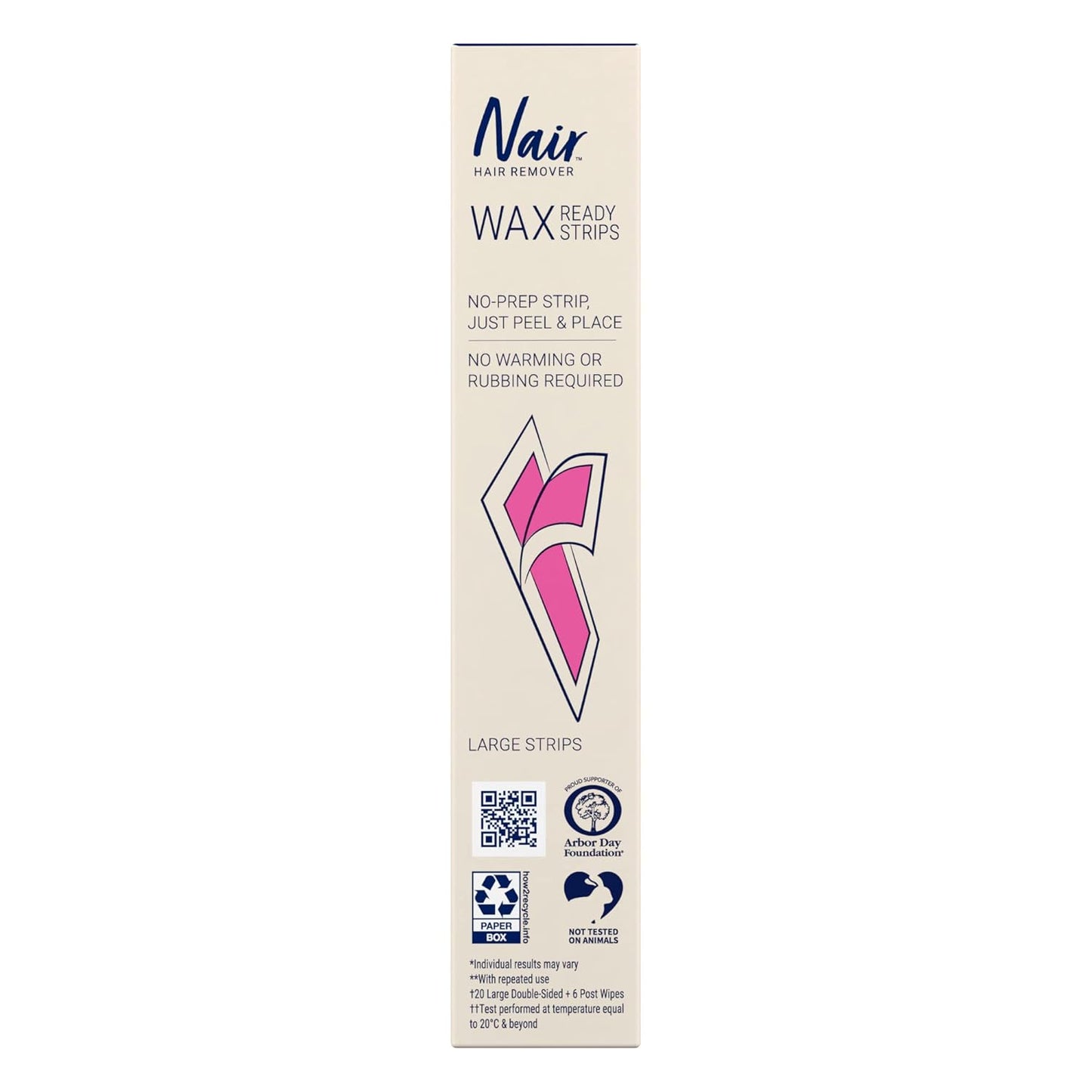 Nair Hair Remover Wax Ready Strips, Legs and Body Hair Removal Wax Strips, 40 Count, 3 Pack
