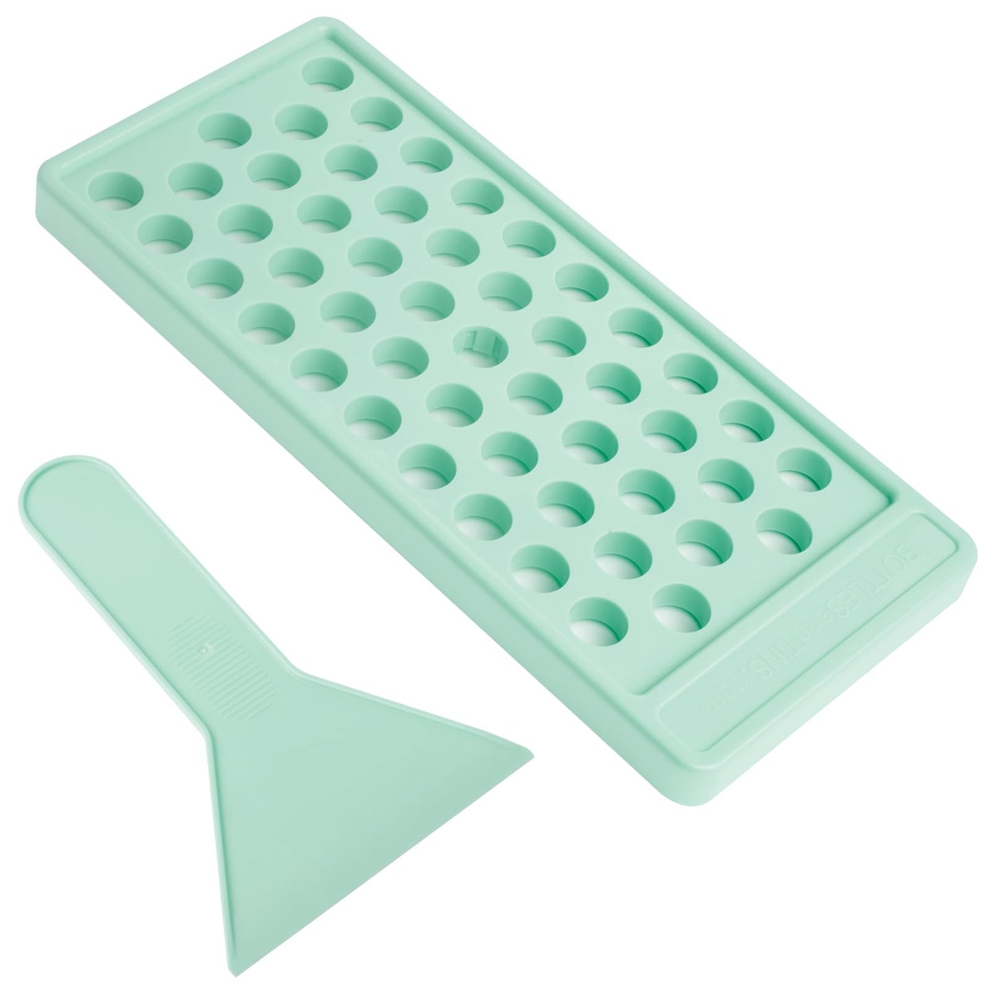 Sherules Lip Balm Filling Tray and Spatula Kit - 50 Tubes Holder for DIY Lip Balm Making - Compatible with 5.5ml Empty Tubes, Green