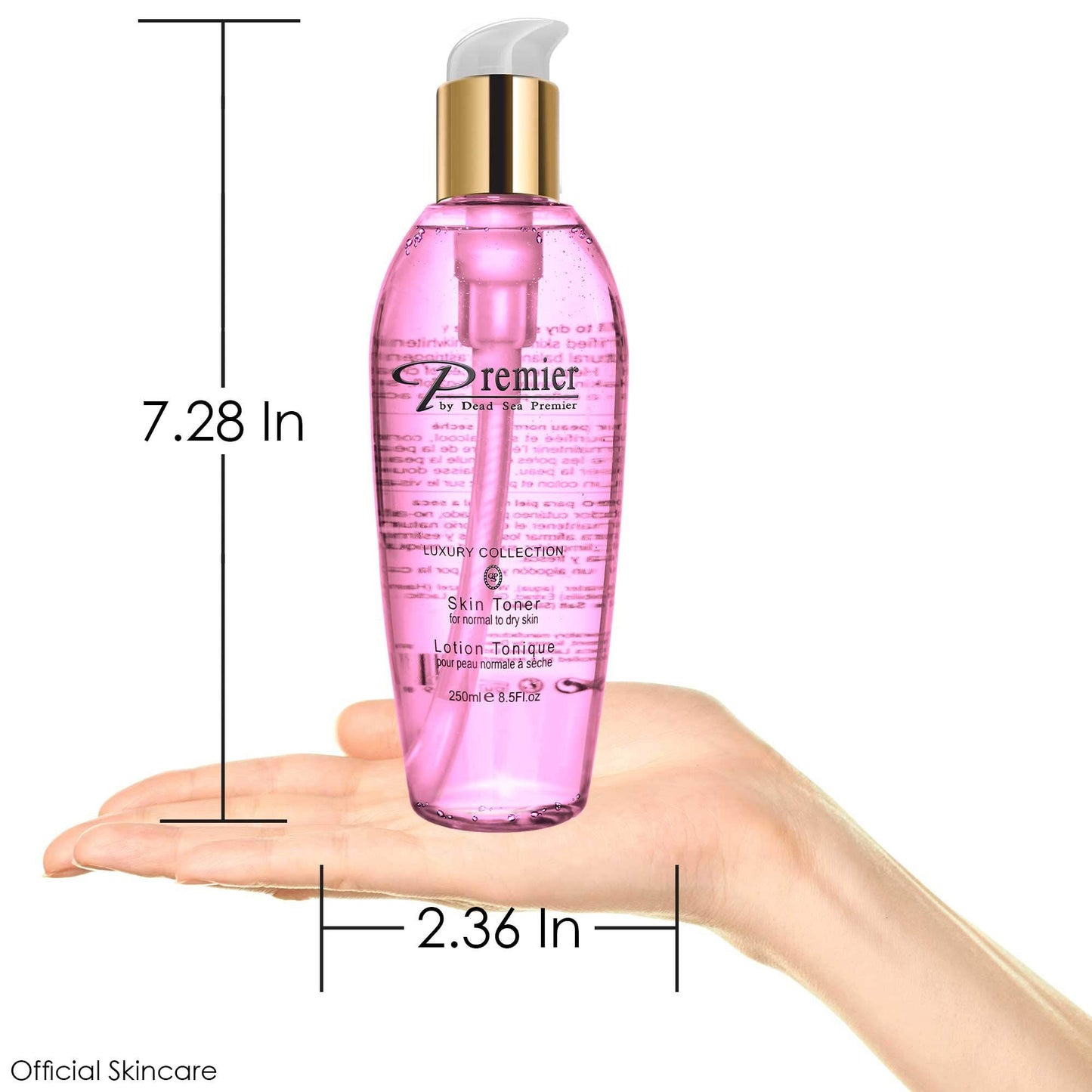 Premier Dead Sea Skin Toner Normal To Oily Skin, pH 5.5 balancing, alcoholic cleanser that is mild and gentle to skin, with natural ingredients of witch hazel and minerals 8.5fl.oz