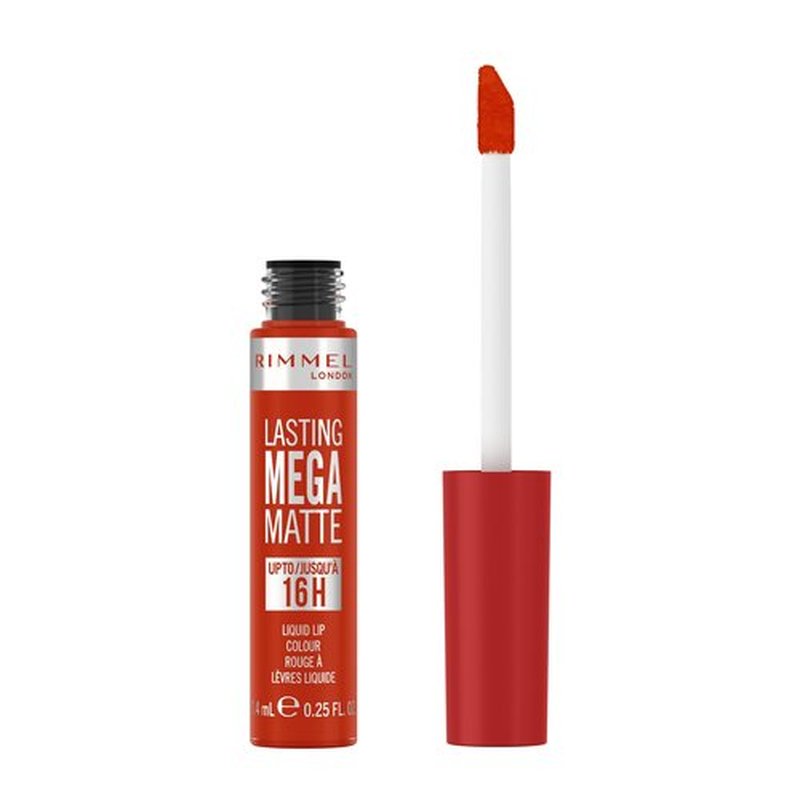 Rimmel London Lasting Mega Matte Liquid Lipstick, Long-Lasting, Hydrating, Vegan Formula - 920 - Scarlet Flames, 0.25oz
