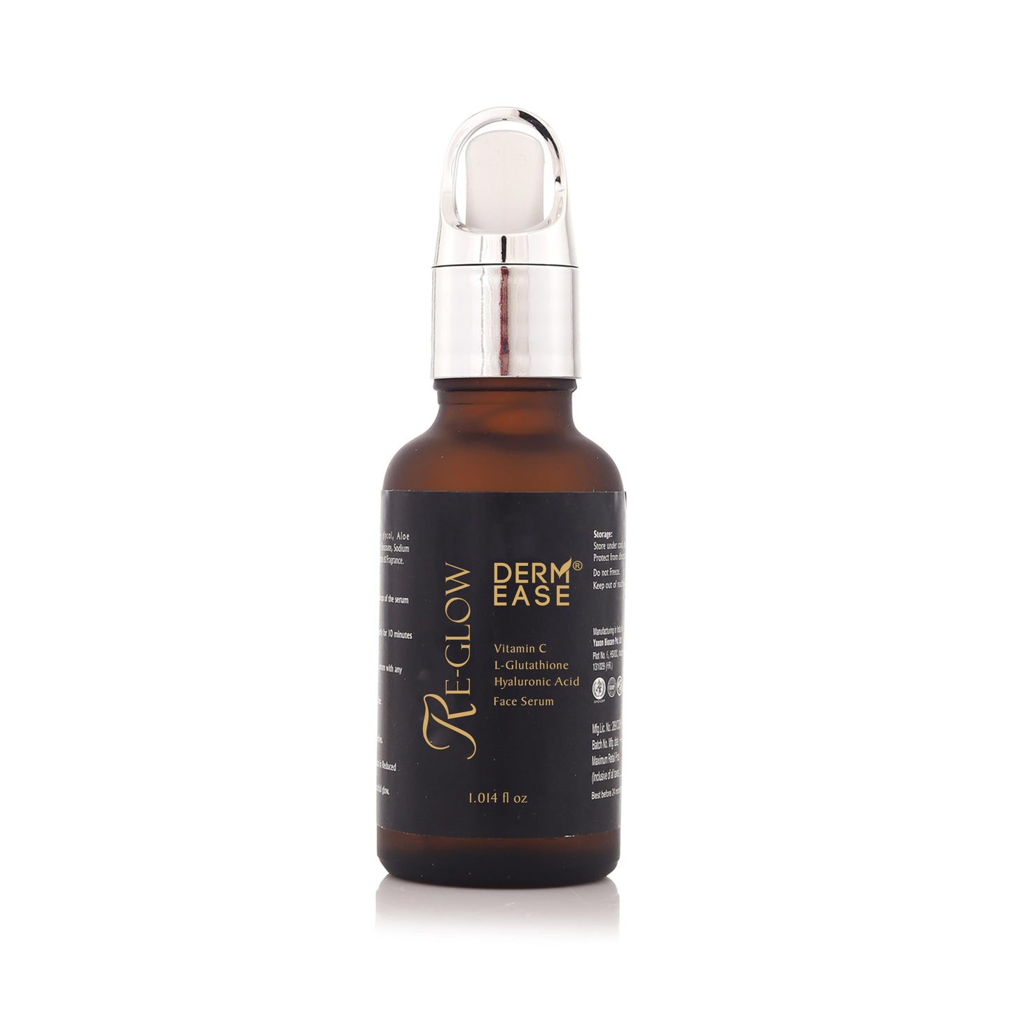 Derm Ease Re Glow Face Serum for Wrinkles | with Vitamin C & L Glutathione Face Serum | Blemishes, Sunburn and Glowing Skin | All Skin Types (1.014 fl oz) Pack of 1