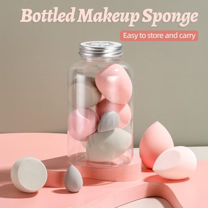 Makeup Sponge Set BS-MALL Blender Sponges 7 Pcs for Liquid, Cream, and Powder, Multi-colored with 1 Mini Makeup Sponge Pink (F-PinkGrey)