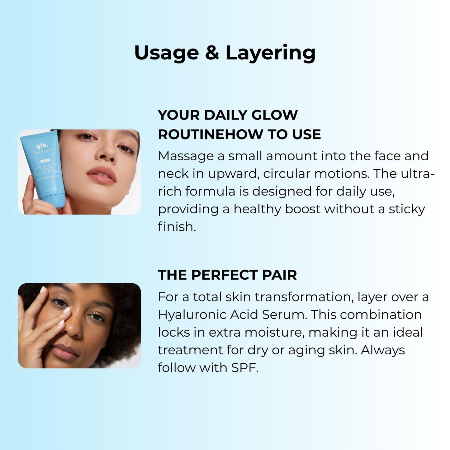 Gle Niacinamide Moisturizing Cream 2 fl oz, Face Moisturizer for Acne-Prone Dry Skin with Hyaluronic Acid, Ceramides, Fragrance & Paraben Free, Travel Size