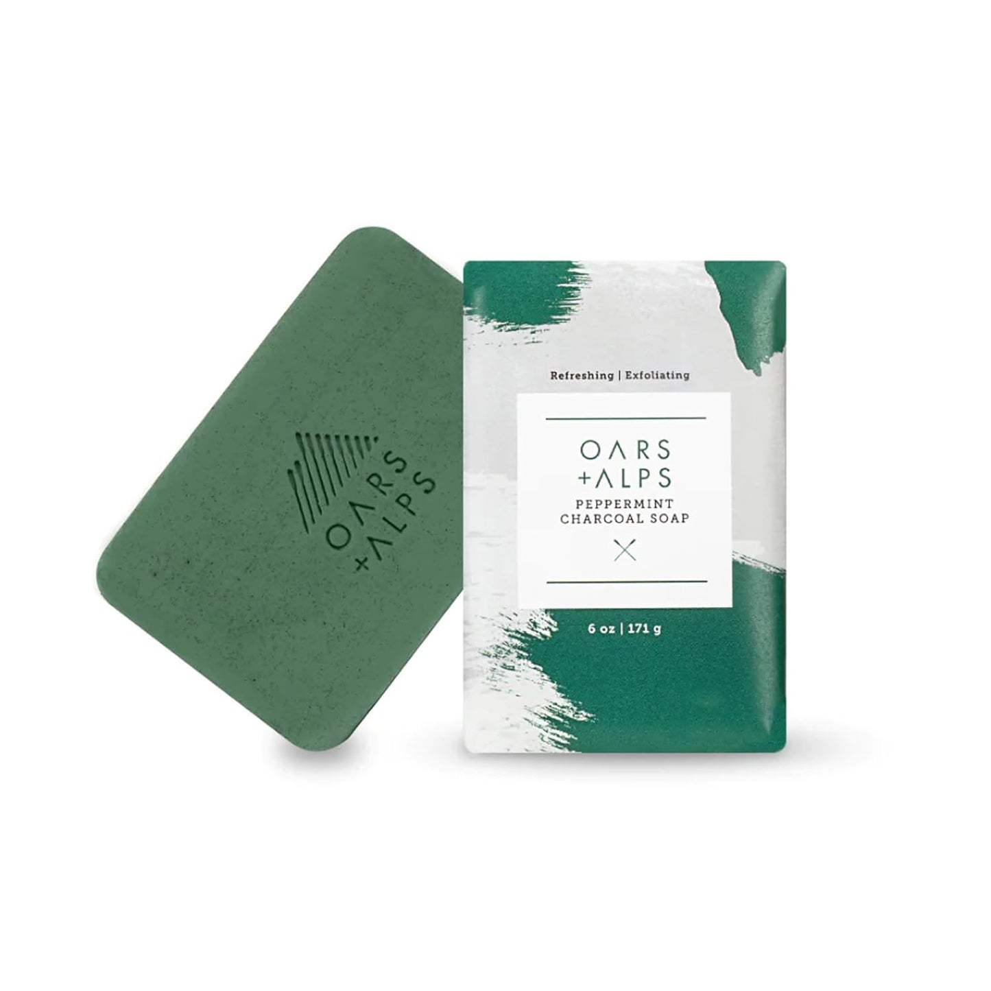 Oars + Alps Blue Charcoal Exfoliating Men's Bar Soap, Dermatologist Tested and Made with Clean Ingredients, Travel Size, 3 Pack, 6 Oz Each