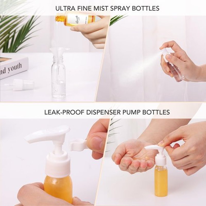 Muslish 21 Pack Travel Bottles for Toiletries, Leak-Proof TSA Compliant Silicone Travel Size Containers for Shampoo and Conditioner, BPA Free with Toiletry Bag (Gray)