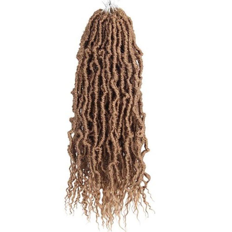 BOHOBABE Faux Locs Crochet Hair 18 Inch, Boho Soft Crochet Locs with Curly Ends, Long Bohemian Goddess Locs Crochet Braids for Black Women (6 Packs, 27#)