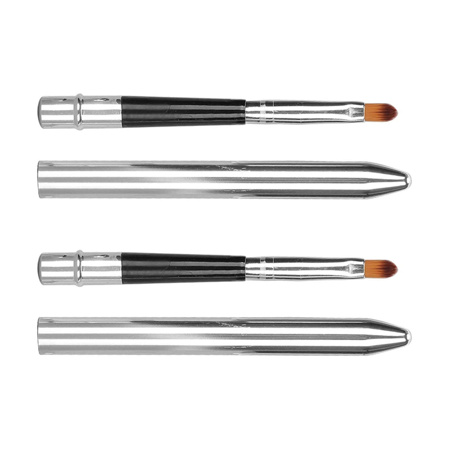 2pcs Aluminum Lip Brush – Extended Sealing Design, Compact & Easy Cleaning, Ideal for Daily Makeup & Professional Use