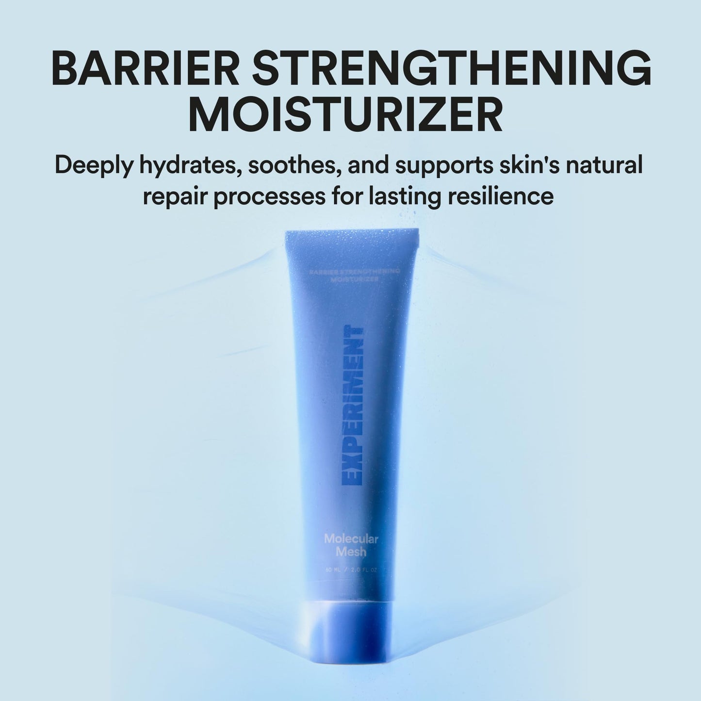 Experiment Molecular Mesh Barrier Repair Face Moisturizer - Soothing Lightweight Face Cream for Strength, Redness, & Irritation - Ectoin, Phytosphingosine, Centella 2 FL OZ - Vegan for Sensitive Skin